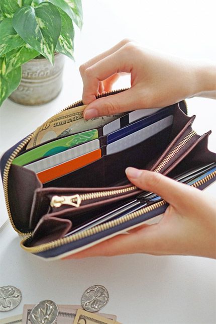 genten ゲンテン cut work カットワーク 小銭入れ付き長財布（ラウンドファスナー式 ） 49493(42191)