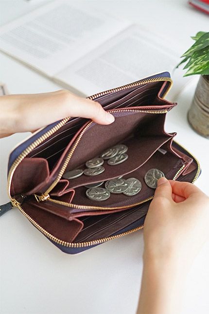 genten ゲンテン cut work カットワーク 小銭入れ付き長財布（ラウンドファスナー式 ） 49493(42191)