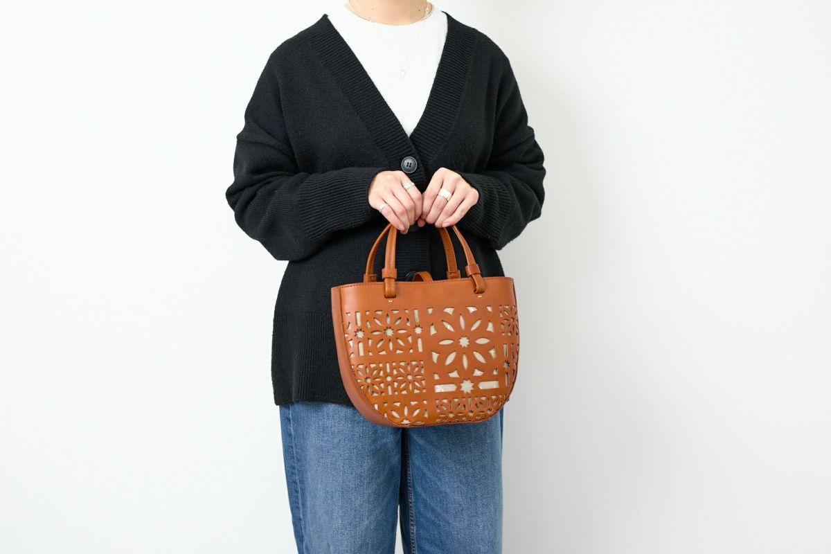 genten ゲンテン Sail Cut Work セイルカットワーク 手さげバッグ 44586