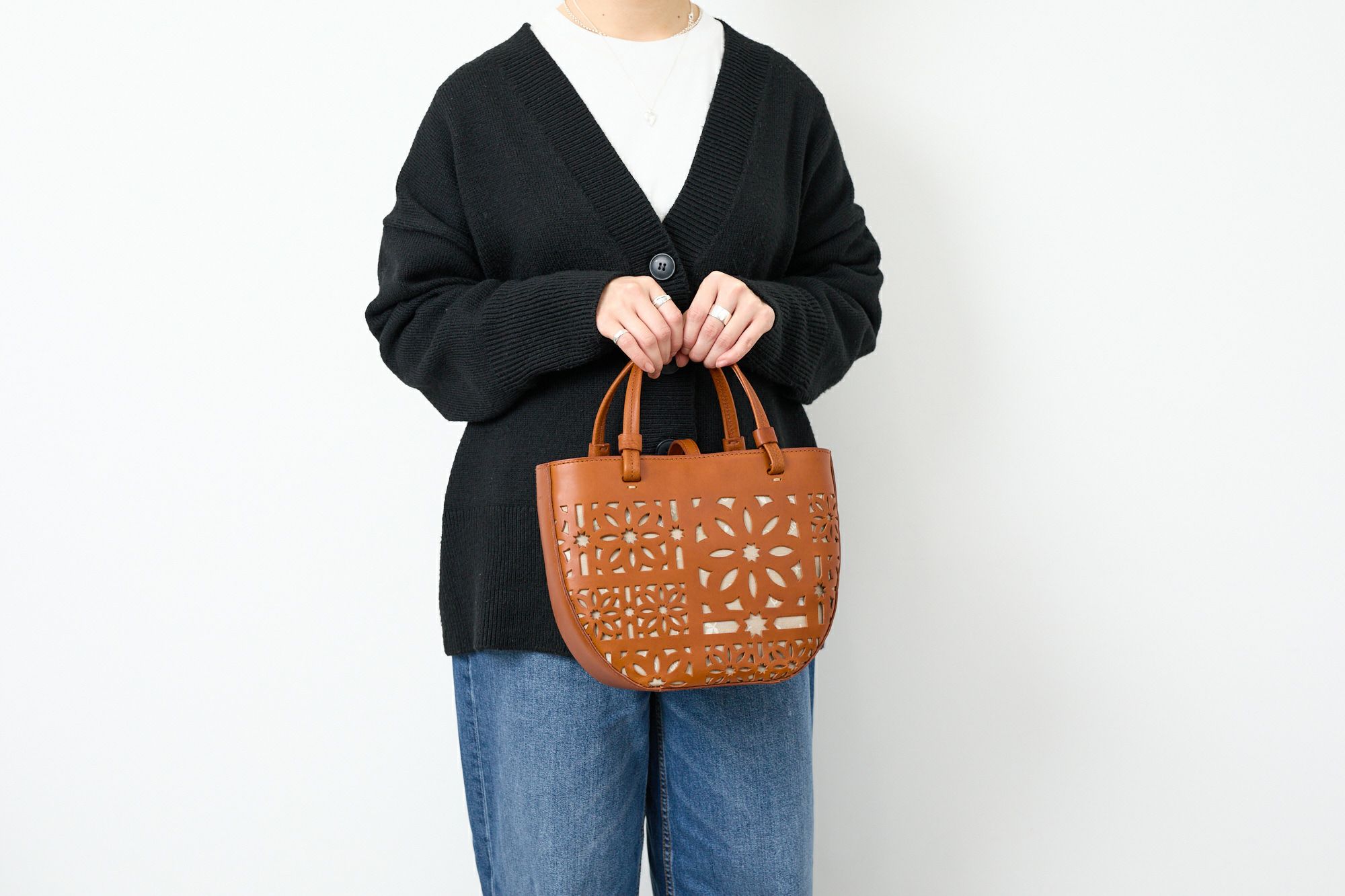 genten ゲンテン Sail Cut Work セイルカットワーク 手さげバッグ 44586