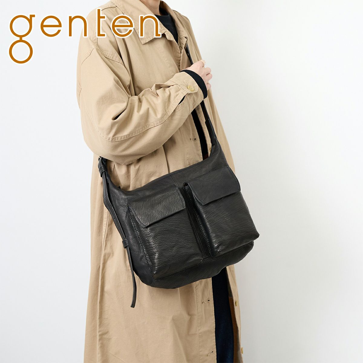 genten ゲンテン ゴートシュリンク ショルダーバッグ 44637