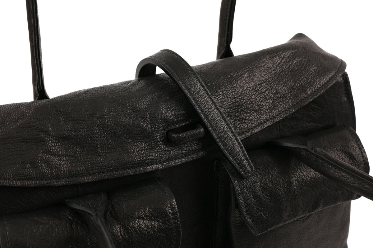 genten ゲンテン ゴートシュリンク かぶせ付きトートバッグ 44636