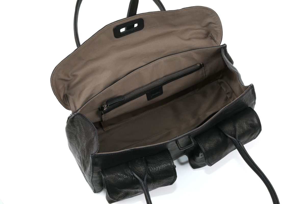 genten ゲンテン ゴートシュリンク かぶせ付きトートバッグ 44636