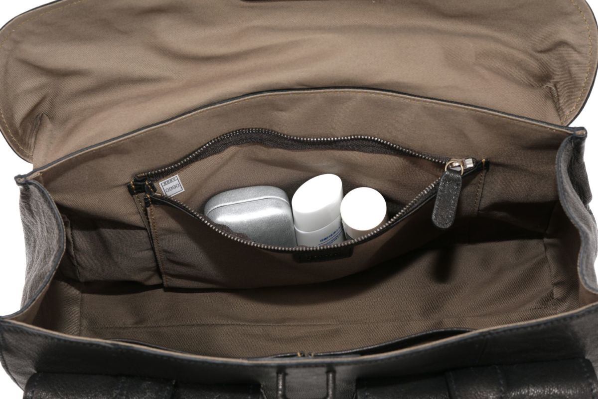 genten ゲンテン ゴートシュリンク かぶせ付きトートバッグ 44636