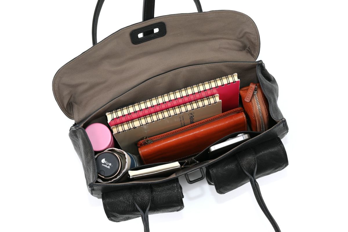 genten ゲンテン ゴートシュリンク かぶせ付きトートバッグ 44636