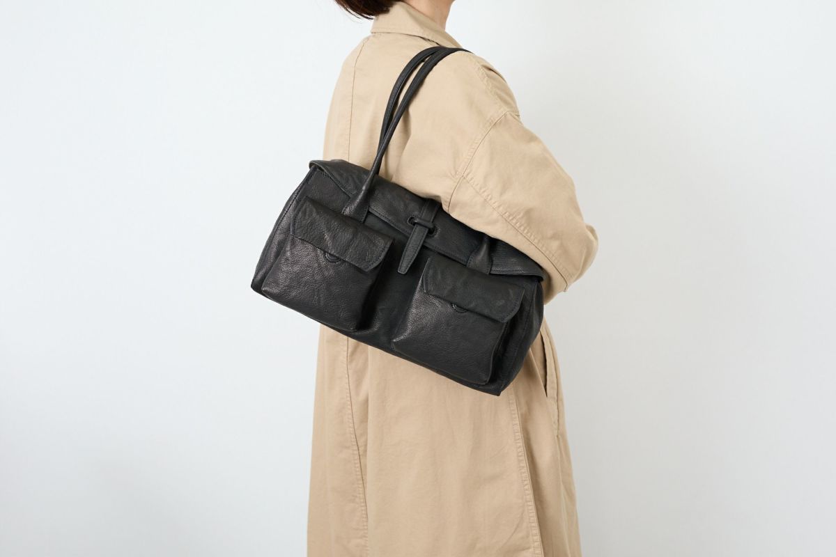 genten ゲンテン ゴートシュリンク かぶせ付きトートバッグ 44636