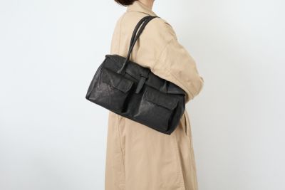 genten ゲンテン ゴートシュリンク かぶせ付きトートバッグ 44636