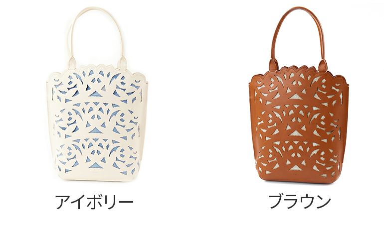genten ゲンテン Garden cutwork ガーデンカットワーク トートバッグ 43950