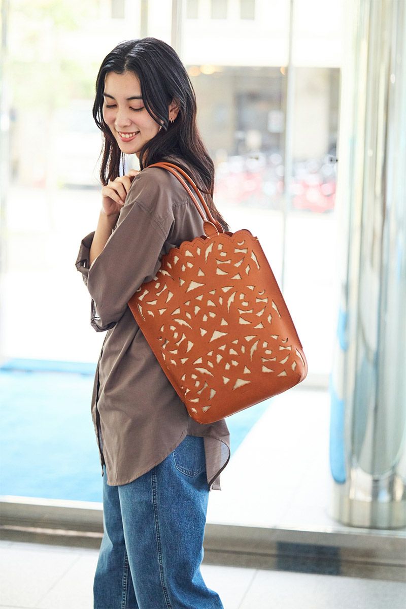 genten ゲンテン Garden cutwork ガーデンカットワーク トートバッグ 43950