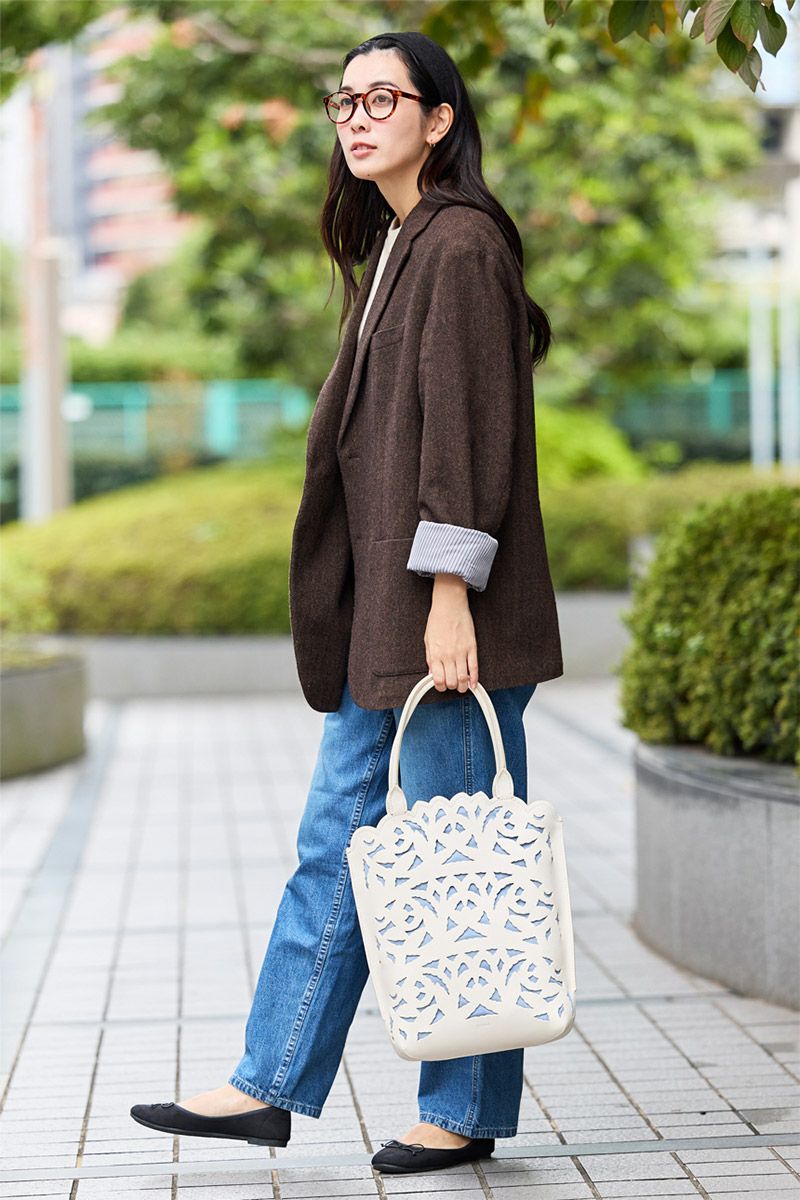 genten ゲンテン Garden cutwork ガーデンカットワーク トートバッグ 43950