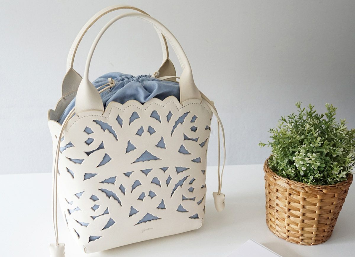 genten ゲンテン Garden cutwork ガーデンカットワーク トートバッグ 43951