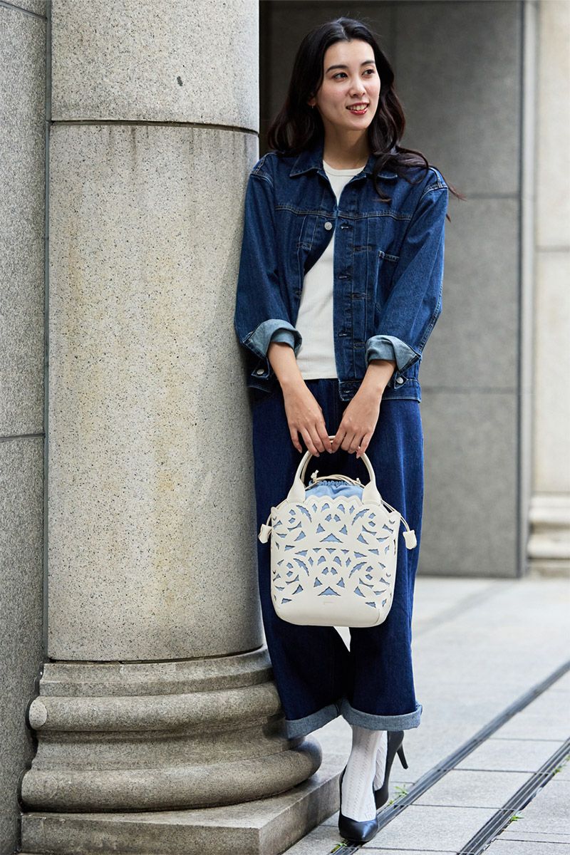 genten ゲンテン Garden cutwork ガーデンカットワーク トートバッグ 43951