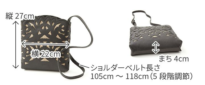 genten ゲンテン Garden cutwork ガーデンカットワーク ショルダーバッグ 43952
