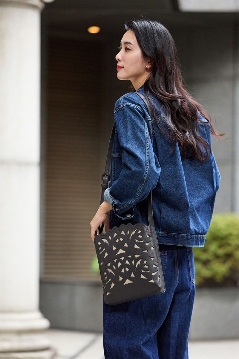 genten ゲンテン Garden cutwork ガーデンカットワーク ショルダーバッグ 43952