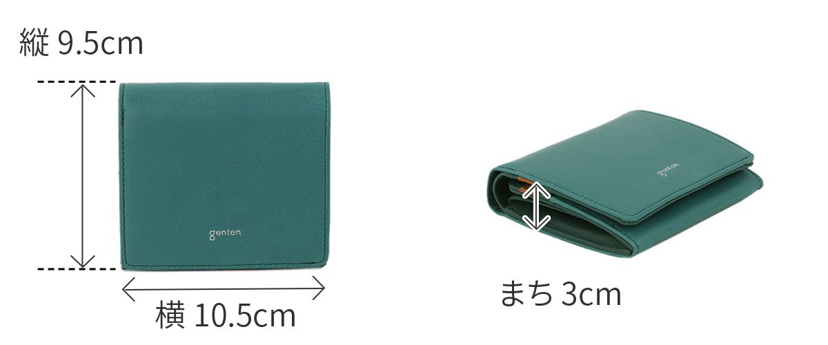 genten ゲンテン Pia ピア 小銭入れ付き二つ折り財布 44647