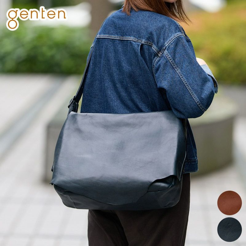 genten レザーバック genten レザーエコバック 革財布、バッグのgenten