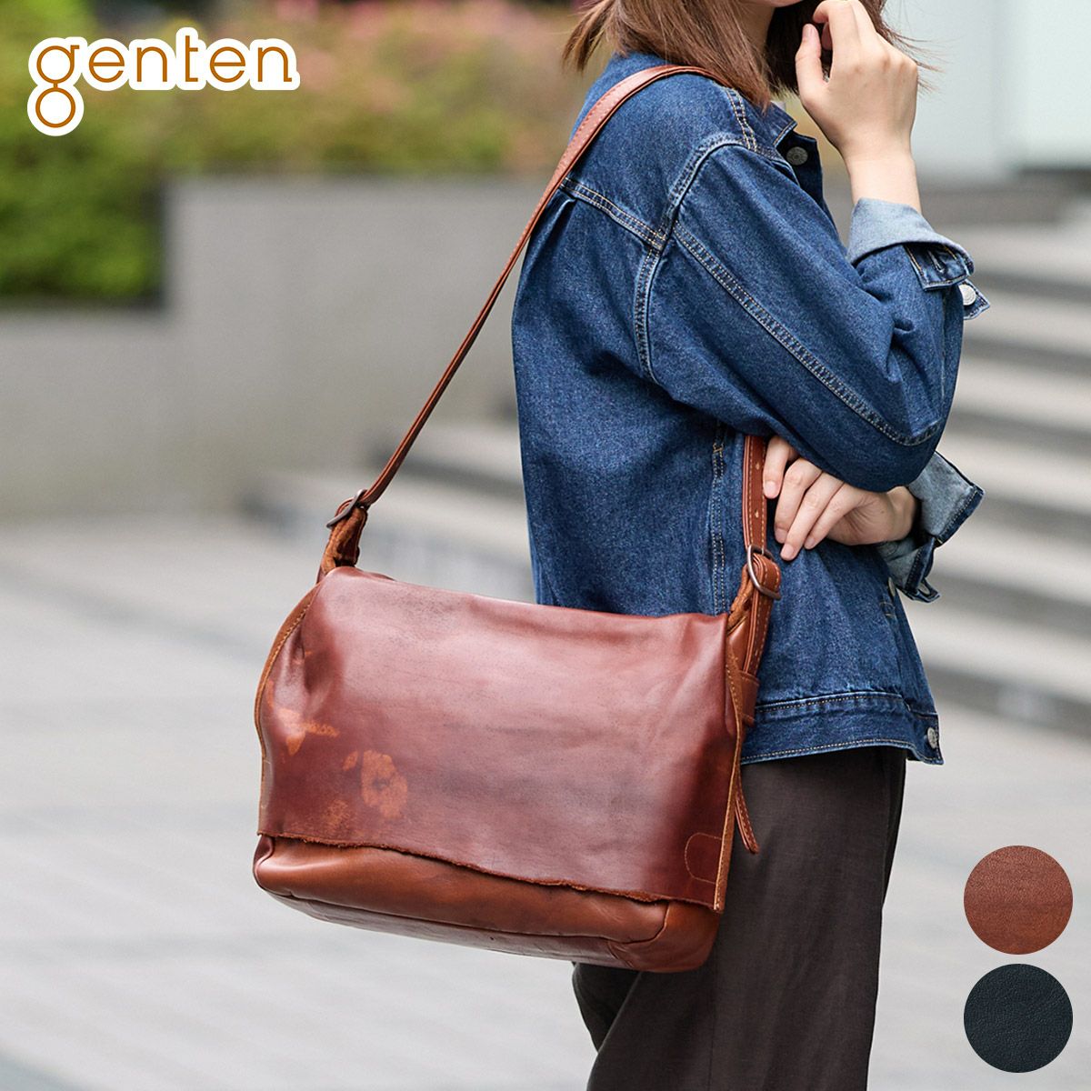 genten ゲンテン ホースレザーバッグ ショルダーバッグ 44612
