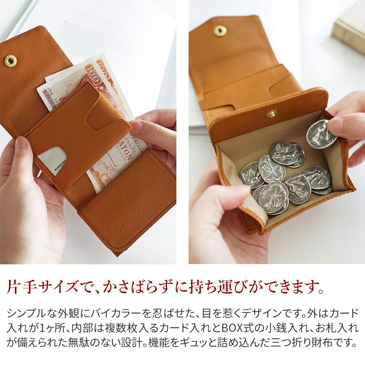 CLEDRAN クレドラン TRONC トロン 小銭入れ付き三つ折り財布 CR-CL3811