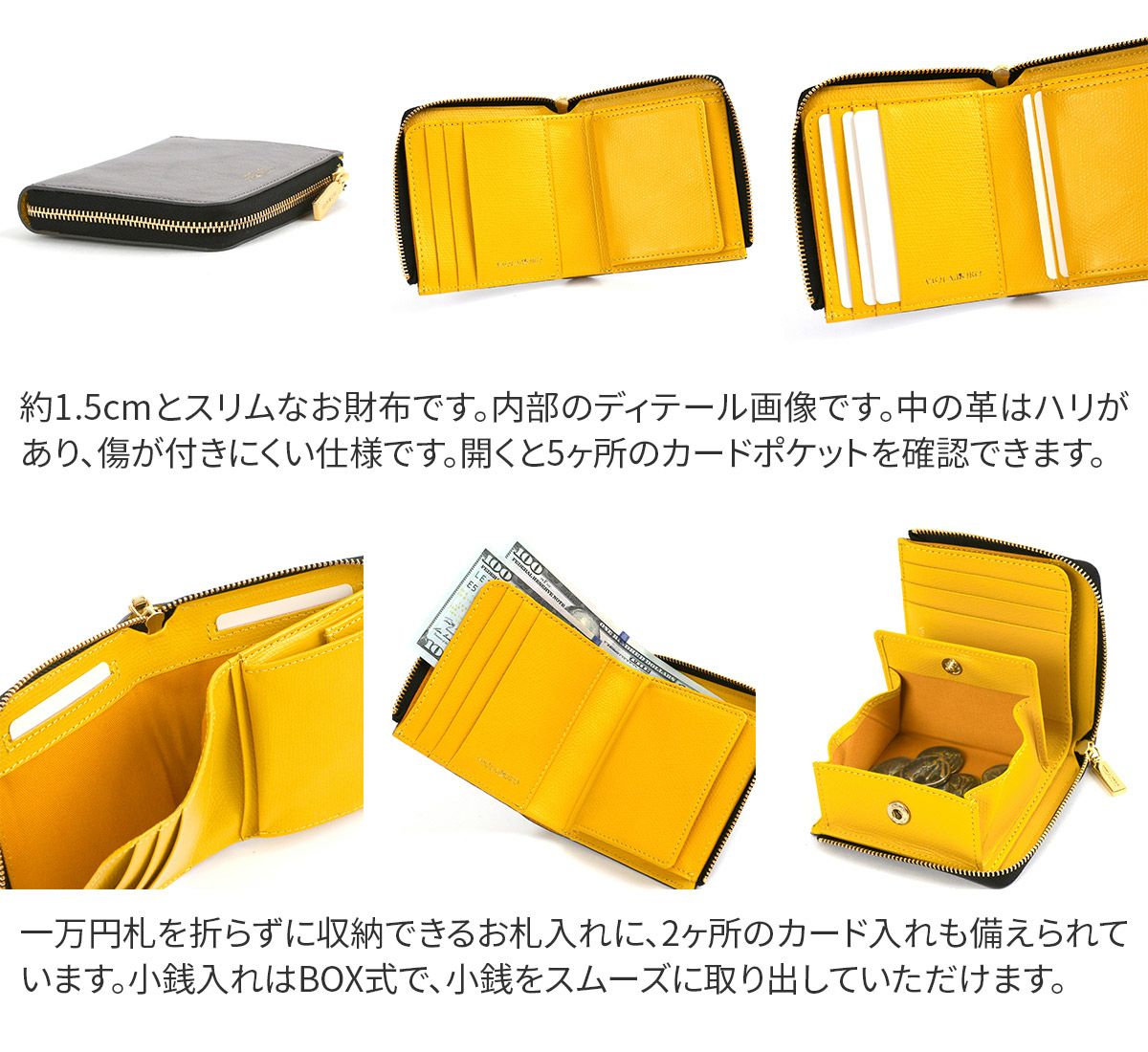 VIOLAd'ORO ヴィオラドーロ PORTA ポルタ 二つ折りL字型財布 V-5063