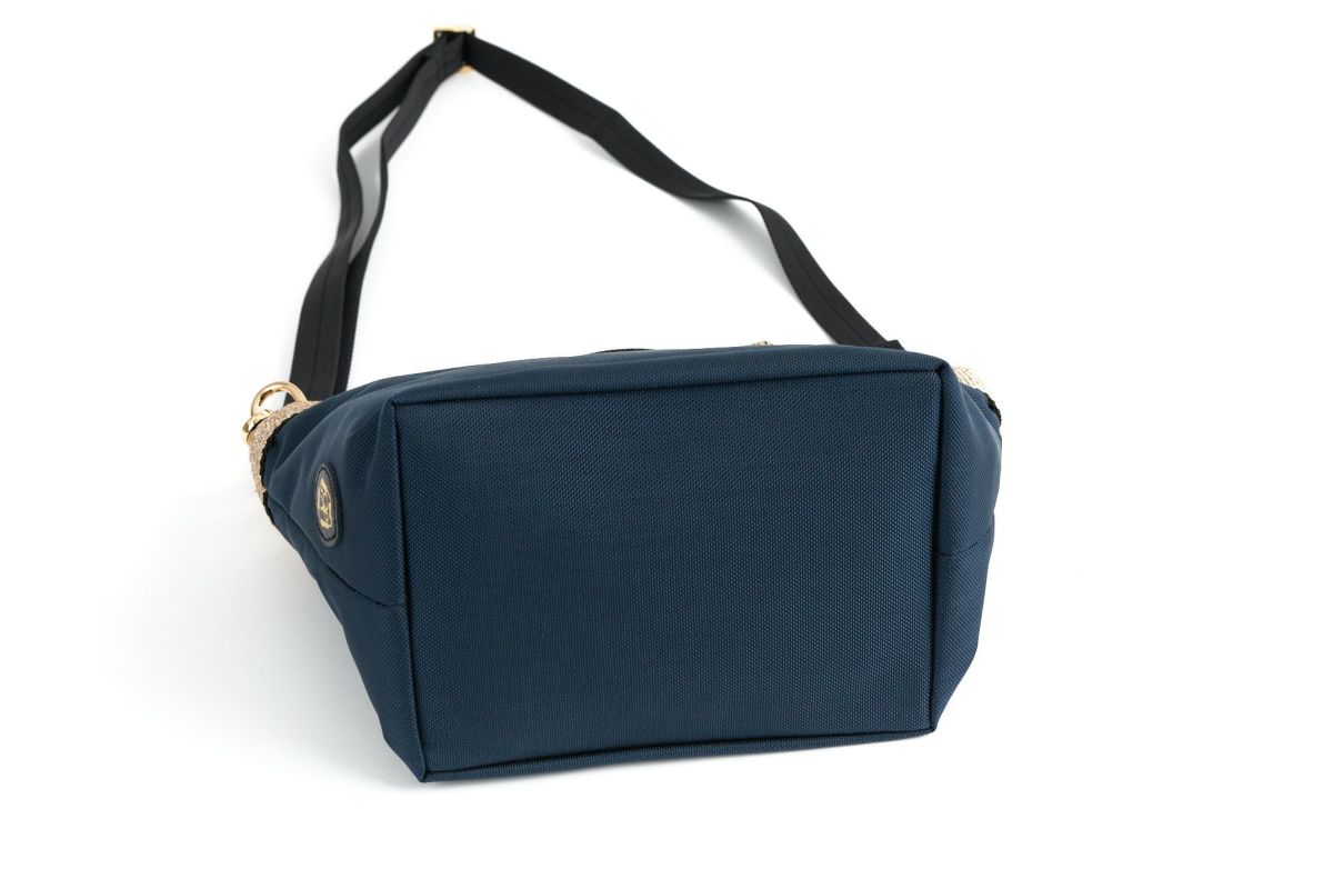 VIOLAd'ORO ヴィオラドーロ GINO ジーノ ナイロン×ゴールドテープトートバッグS V-2036