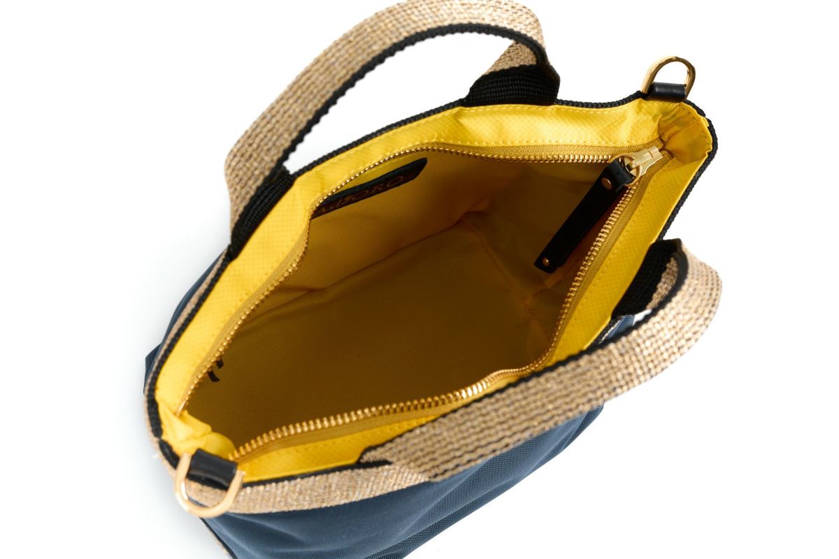 VIOLAd'ORO ヴィオラドーロ GINO ジーノ ナイロン×ゴールドテープトートバッグS V-2036