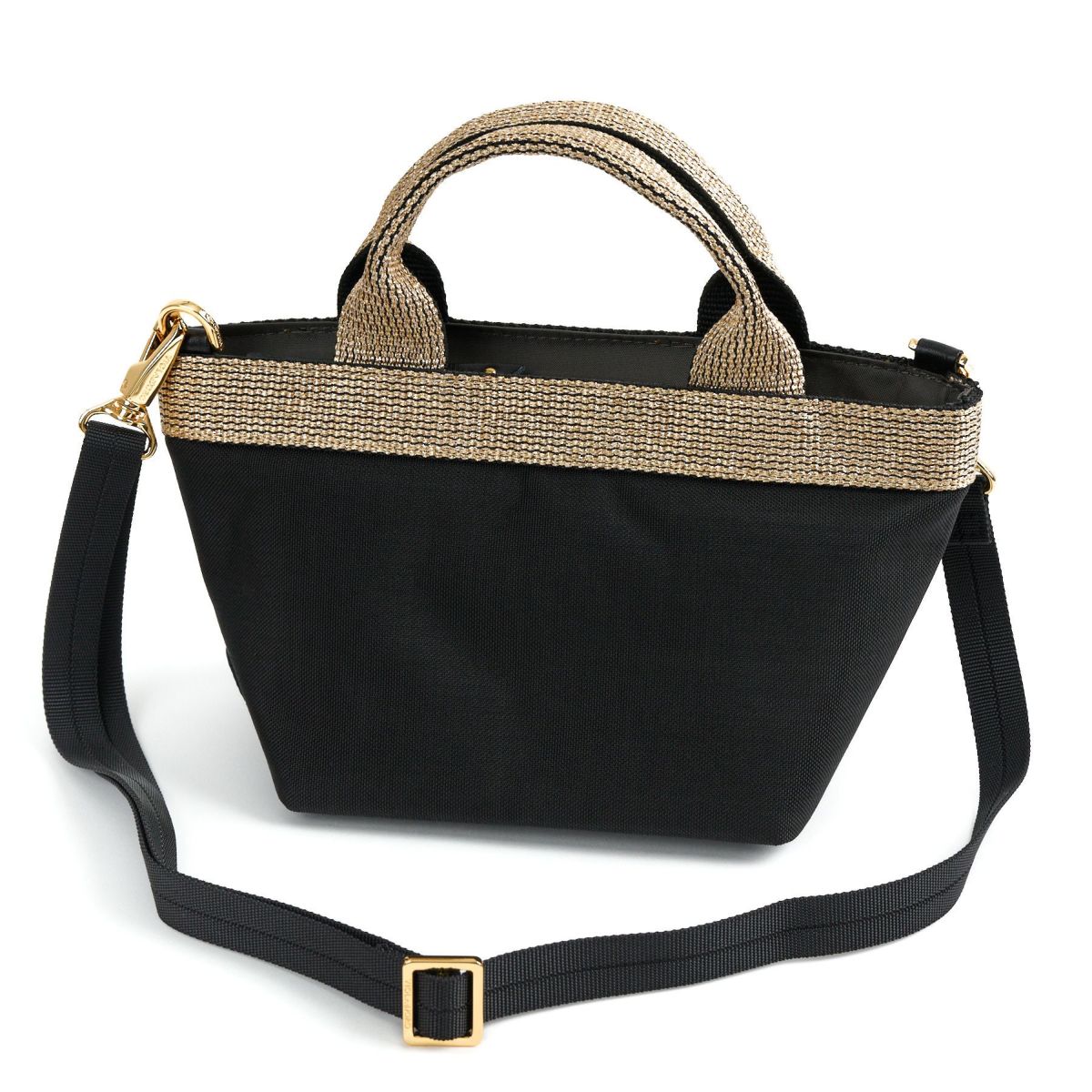 VIOLAd'ORO ヴィオラドーロ GINO ジーノ ナイロン×ゴールドテープトートバッグS V-2036