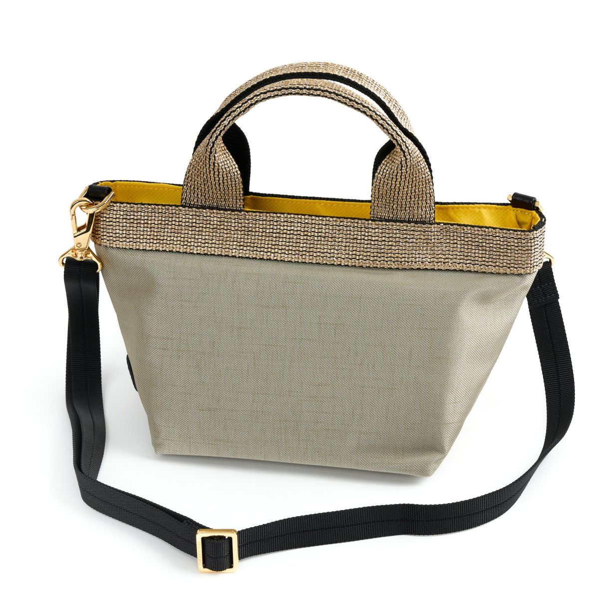 VIOLAd'ORO ヴィオラドーロ GINO ジーノ ナイロン×ゴールドテープトートバッグS V-2036