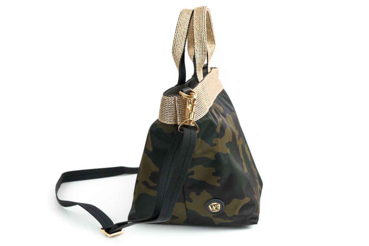 VIOLAd'ORO ヴィオラドーロ GINO ジーノ ナイロン×ゴールドテープトートバッグM V-2037