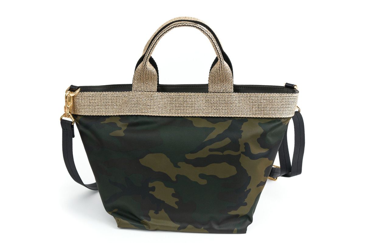 VIOLAd'ORO ヴィオラドーロ GINO ジーノ ナイロン×ゴールドテープトートバッグM V-2037