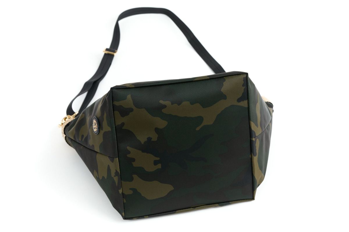 VIOLAd'ORO ヴィオラドーロ GINO ジーノ ナイロン×ゴールドテープトートバッグM V-2037