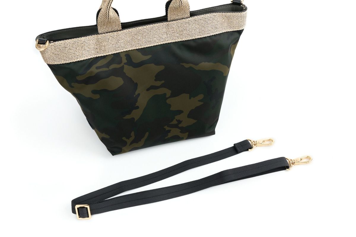 VIOLAd'ORO ヴィオラドーロ GINO ジーノ ナイロン×ゴールドテープトートバッグM V-2037