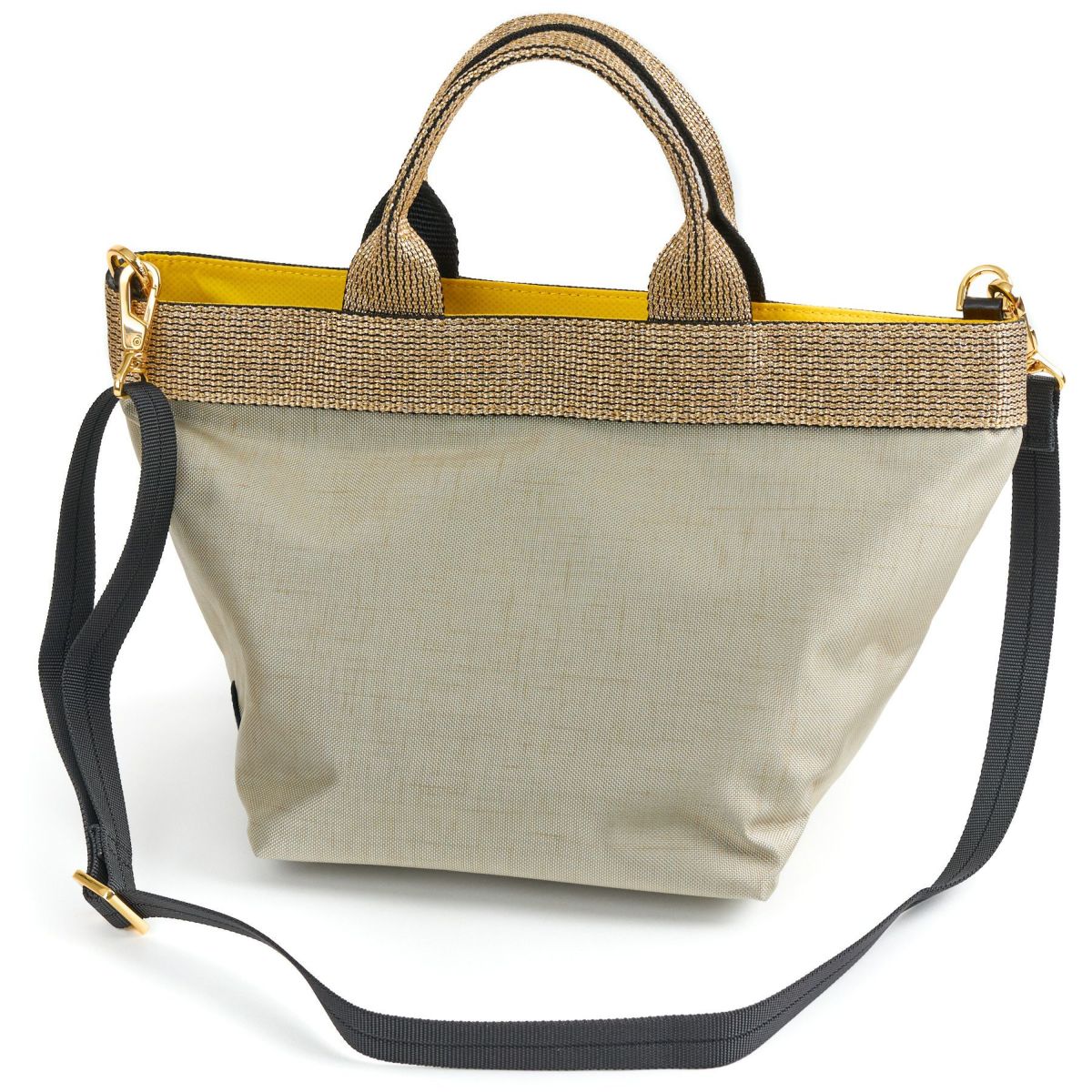 VIOLAd'ORO ヴィオラドーロ GINO ジーノ ナイロン×ゴールドテープトートバッグM V-2037