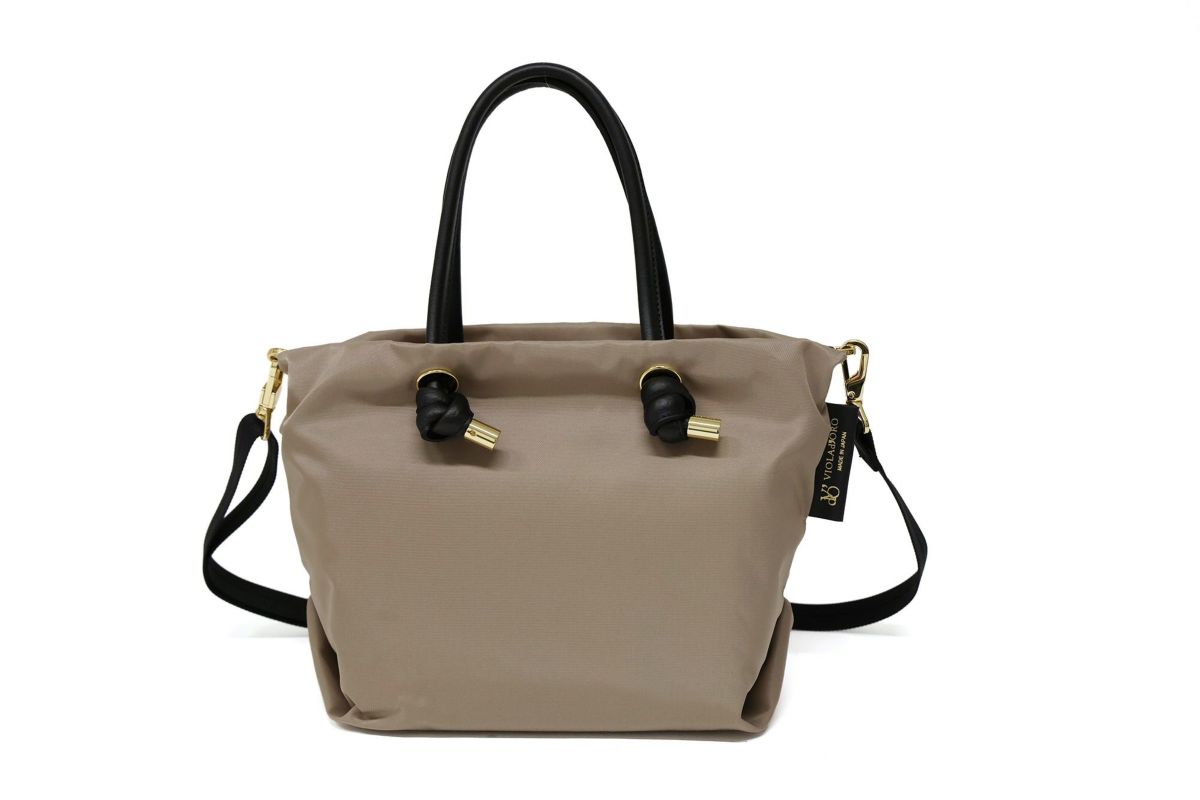 VIOLAd'ORO ヴィオラドーロ BIANCA ビアンカ ノットハンドルトートバッグS V-2174