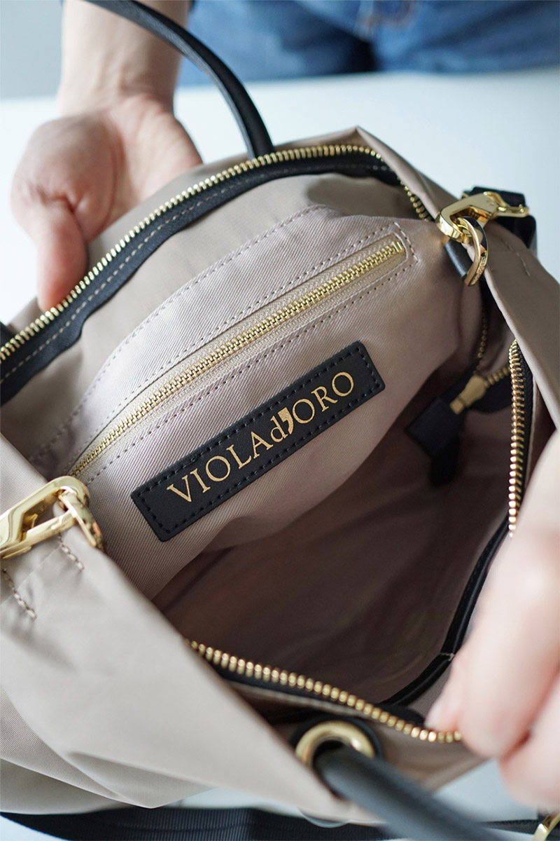 VIOLAd'ORO ヴィオラドーロ BIANCA ビアンカ ノットハンドルトートバッグS V-2174