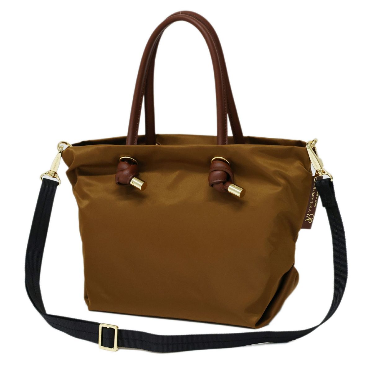 VIOLAd'ORO ヴィオラドーロ BIANCA ビアンカ ノットハンドルトートバッグS V-2174