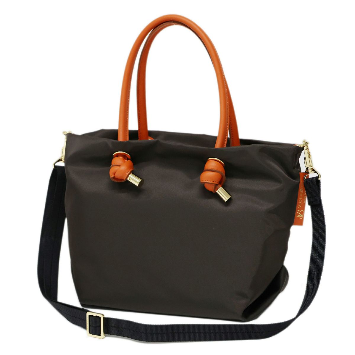VIOLAd'ORO ヴィオラドーロ BIANCA ビアンカ ノットハンドルトートバッグS V-2174