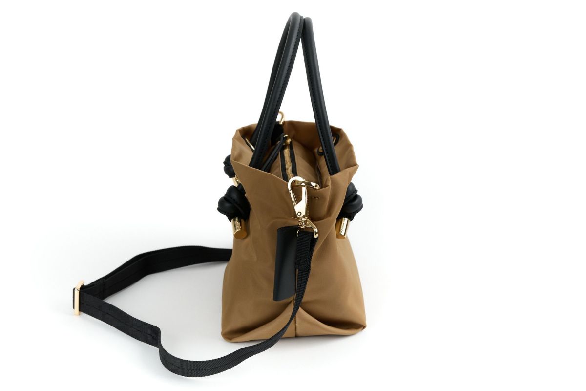 VIOLAd'ORO ヴィオラドーロ BIANCA ビアンカ ノットハンドルトートバッグXS V-2197