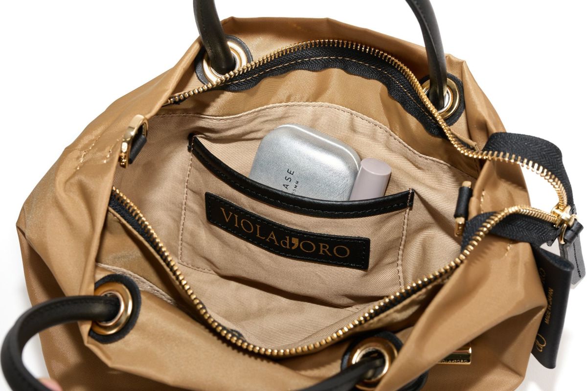 VIOLAd'ORO ヴィオラドーロ BIANCA ビアンカ ノットハンドルトートバッグXS V-2197