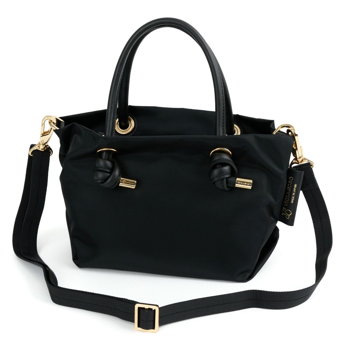 VIOLAd'ORO ヴィオラドーロ BIANCA ビアンカ ノットハンドルトートバッグXS V-2197