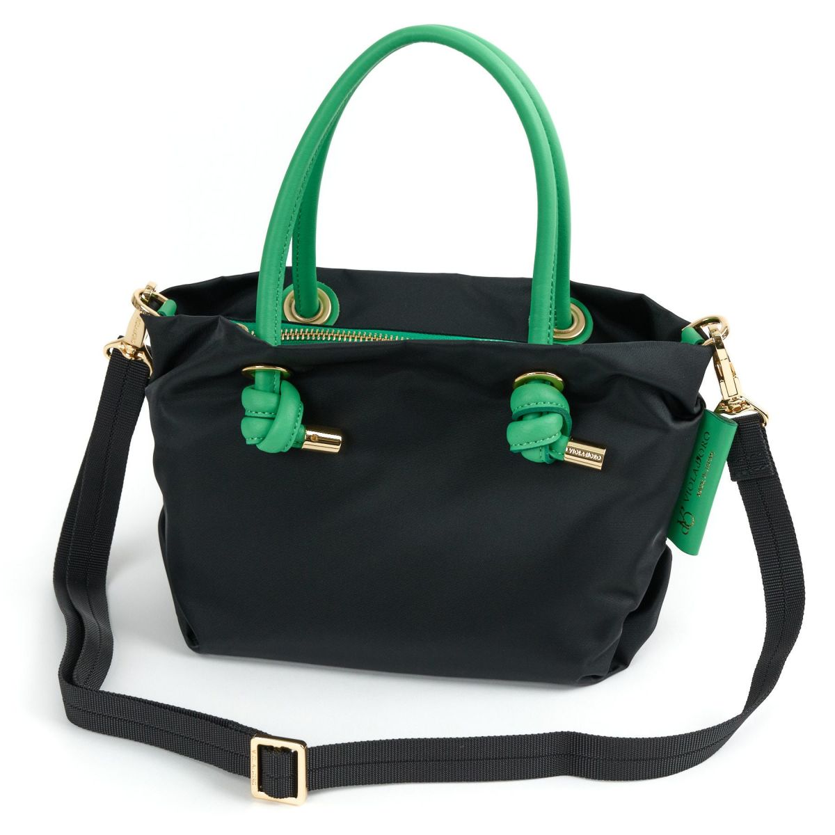 VIOLAd'ORO ヴィオラドーロ BIANCA ビアンカ ノットハンドルトートバッグXS V-2197