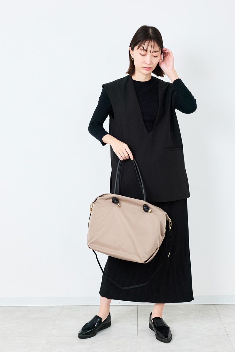 VIOLAd'ORO ヴィオラドーロ BIANCA ビアンカ ノットハンドルトートバッグML V-2204