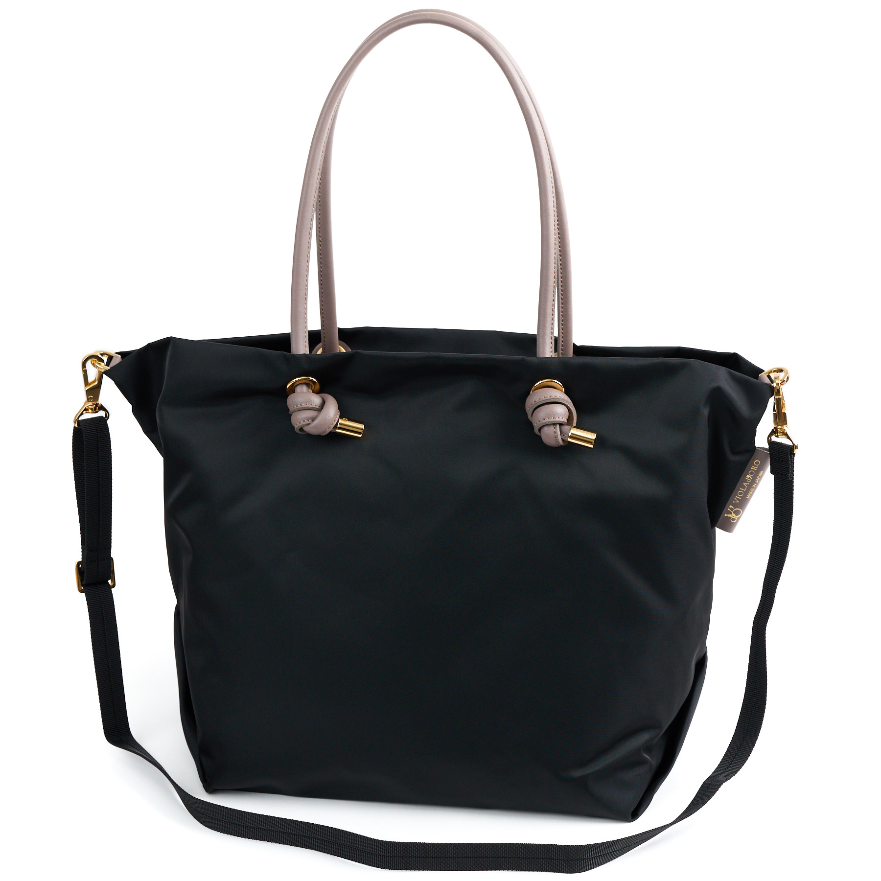 VIOLAd'ORO ヴィオラドーロ BIANCA ビアンカ ノットハンドルトートバッグML V-2204