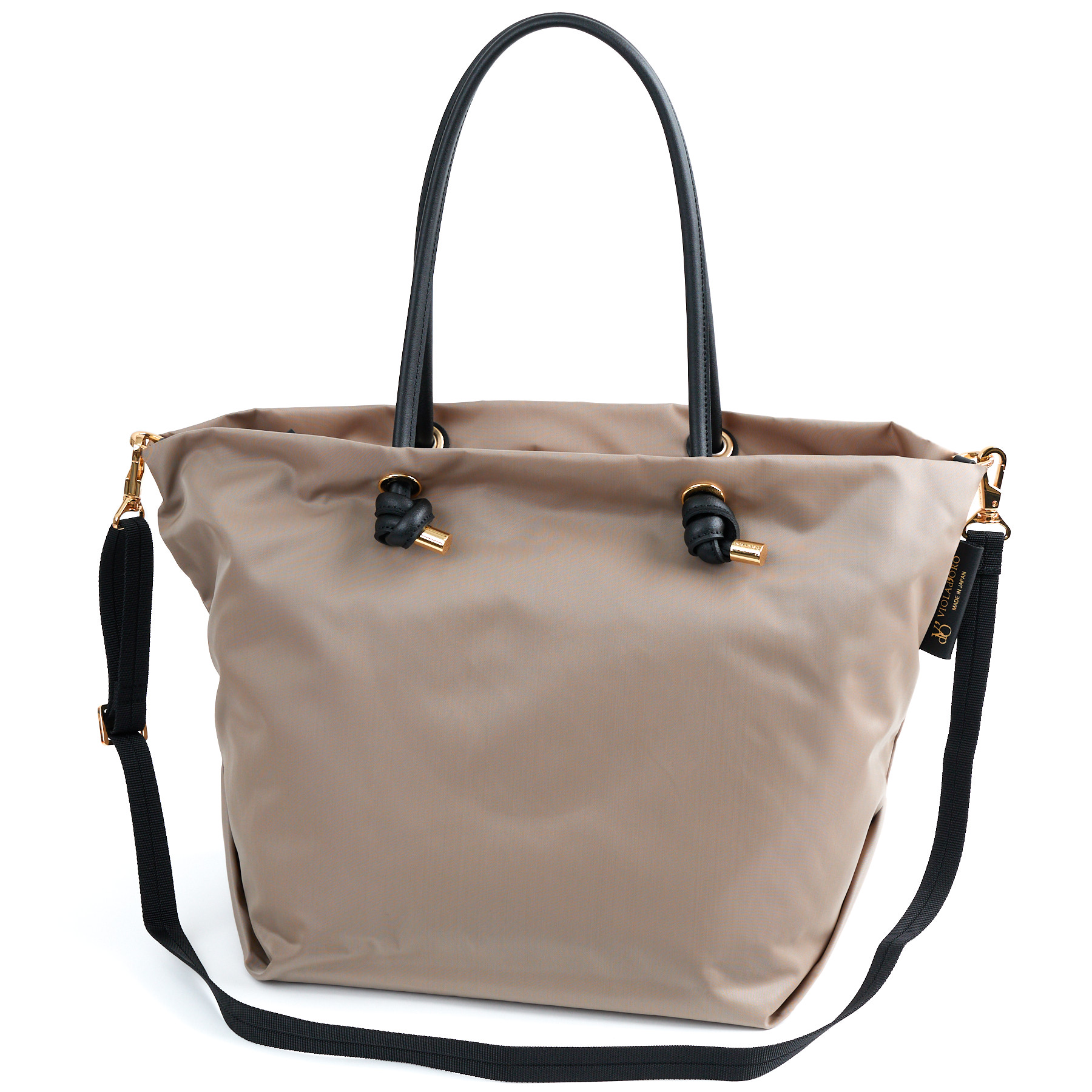 VIOLAd'ORO ヴィオラドーロ BIANCA ビアンカ ノットハンドルトートバッグML V-2204