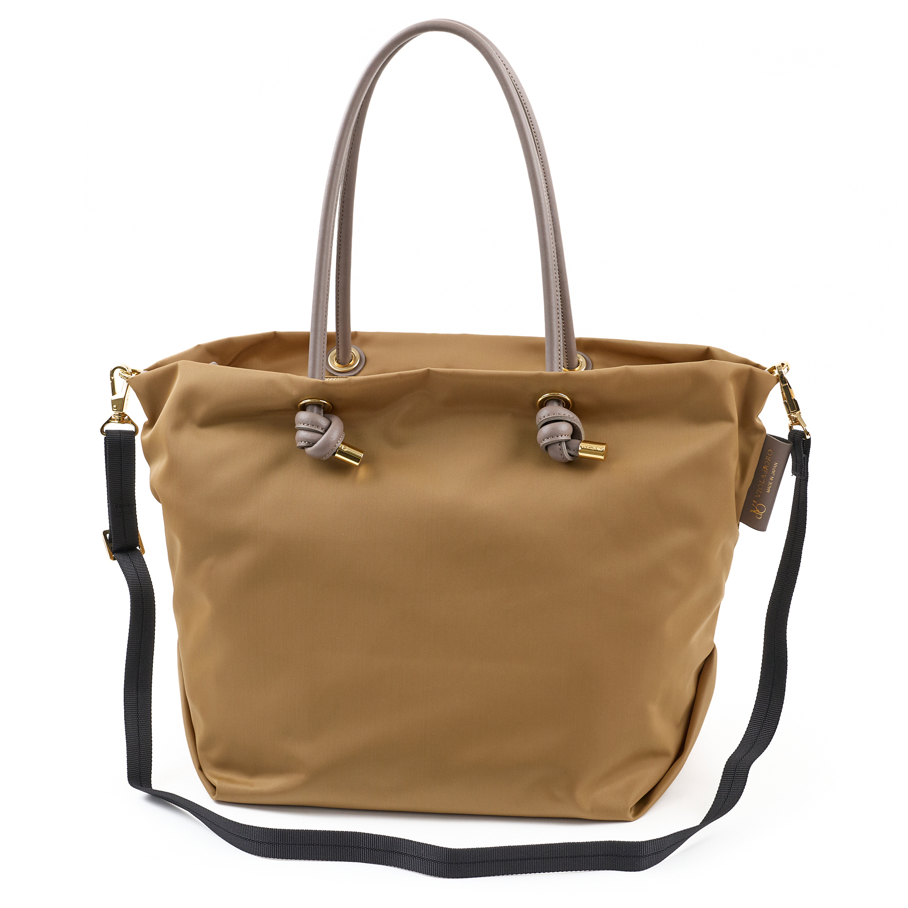 VIOLAd'ORO ヴィオラドーロ BIANCA ビアンカ ノットハンドルトートバッグML V-2204