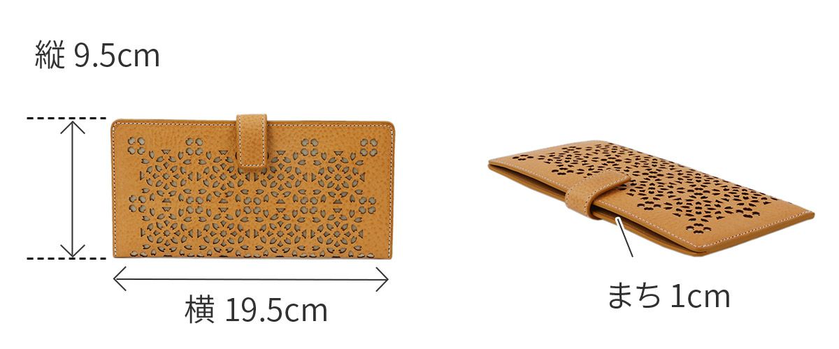 genten ゲンテン Flutter cut work フラッターカットワーク 薄型長財布 49595