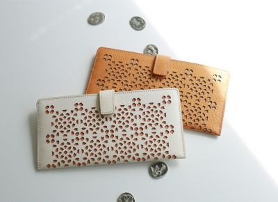 genten ゲンテン Flutter cut work フラッターカットワーク 薄型長財布 49595