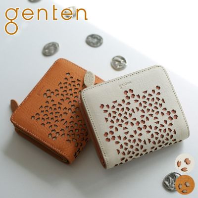 genten ゲンテン Flutter cut work フラッターカットワーク 小銭入れ付き二つ折り財布 49596