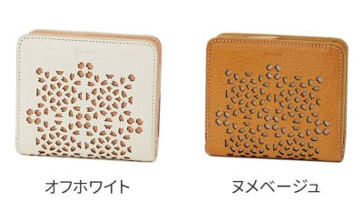 genten ゲンテン Flutter cut work フラッターカットワーク 小銭入れ付き二つ折り財布 49596