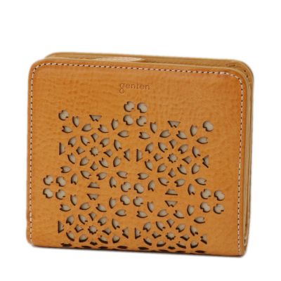 genten ゲンテン Flutter cut work フラッターカットワーク 小銭入れ付き二つ折り財布 49596