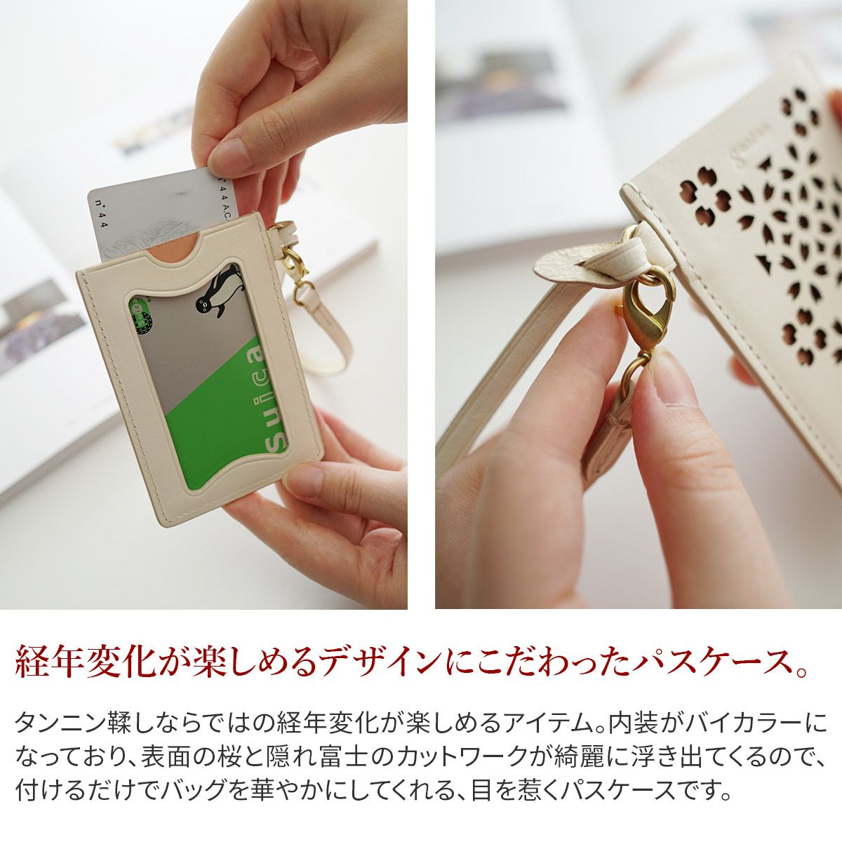 genten ゲンテン Flutter cut work フラッターカットワーク パスケース 49597